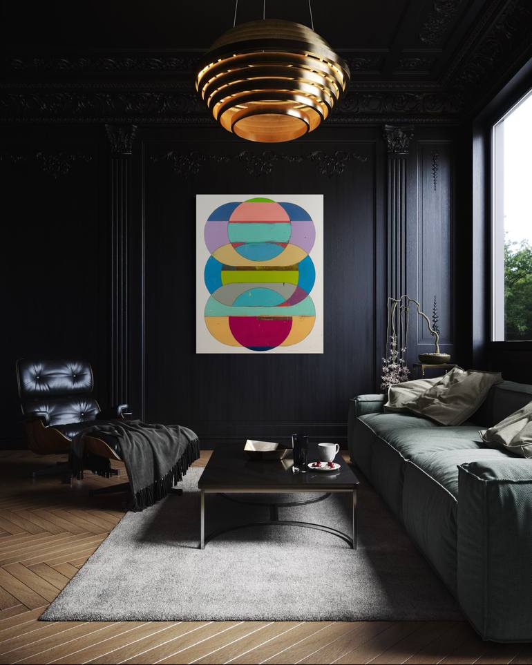 Original Art Deco Abstract Painting by Rey Alfonso