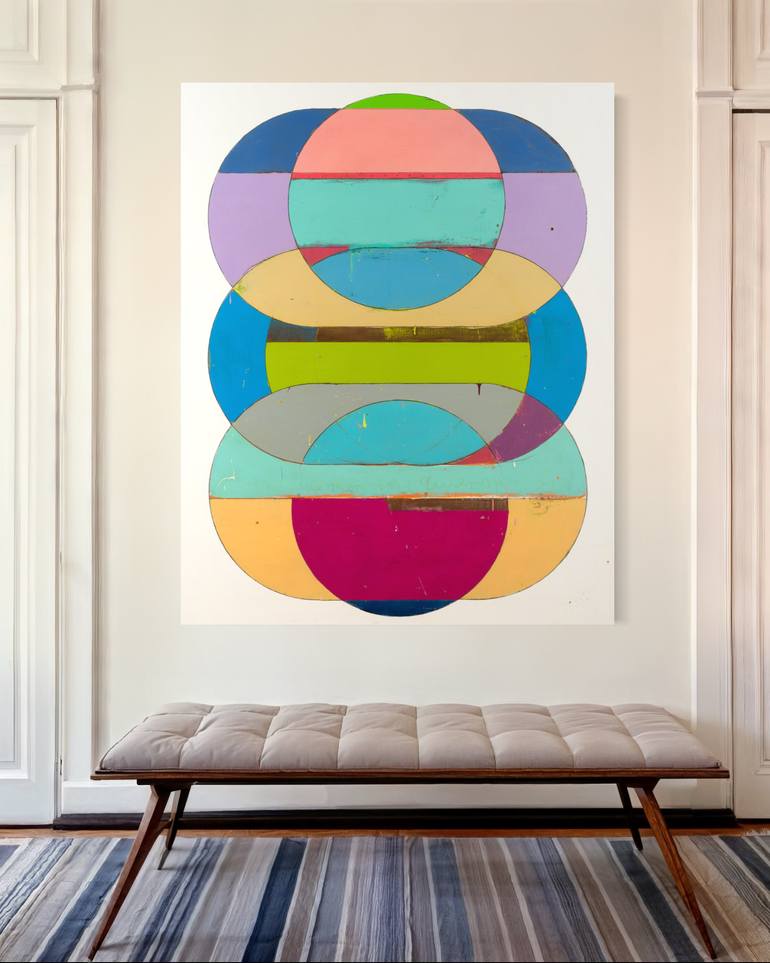 Original Art Deco Abstract Painting by Rey Alfonso