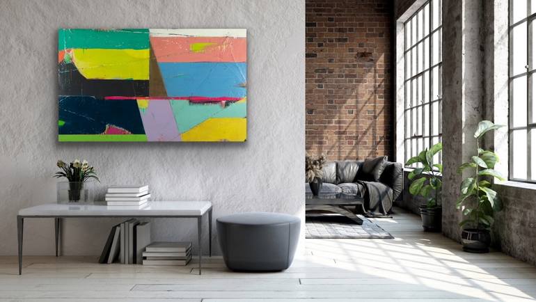 Original Art Deco Abstract Painting by Rey Alfonso