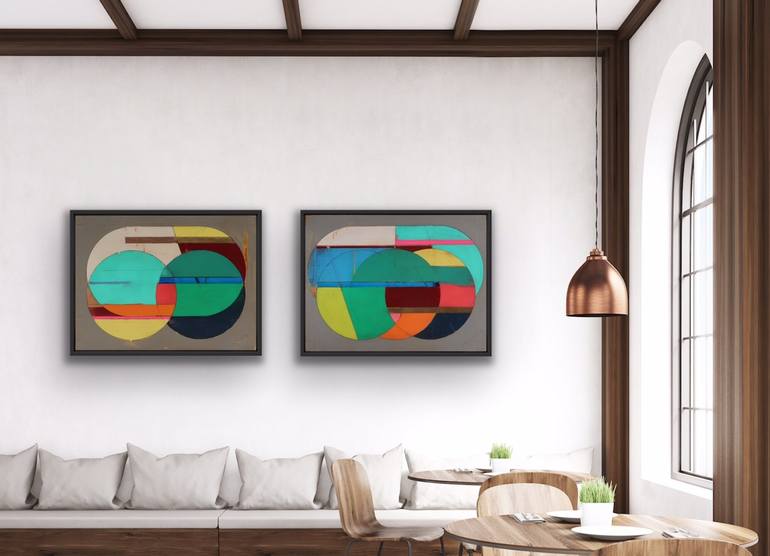 Original Art Deco Abstract Painting by Rey Alfonso