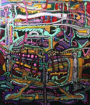 Original Abstract Expressionism Architecture Painting by Ghaidaa Ashraf