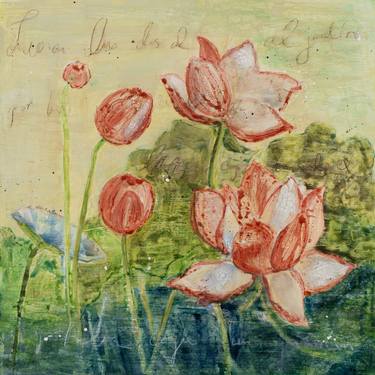 Original Impressionism Floral Mixed Media by Patricia DeLeon
