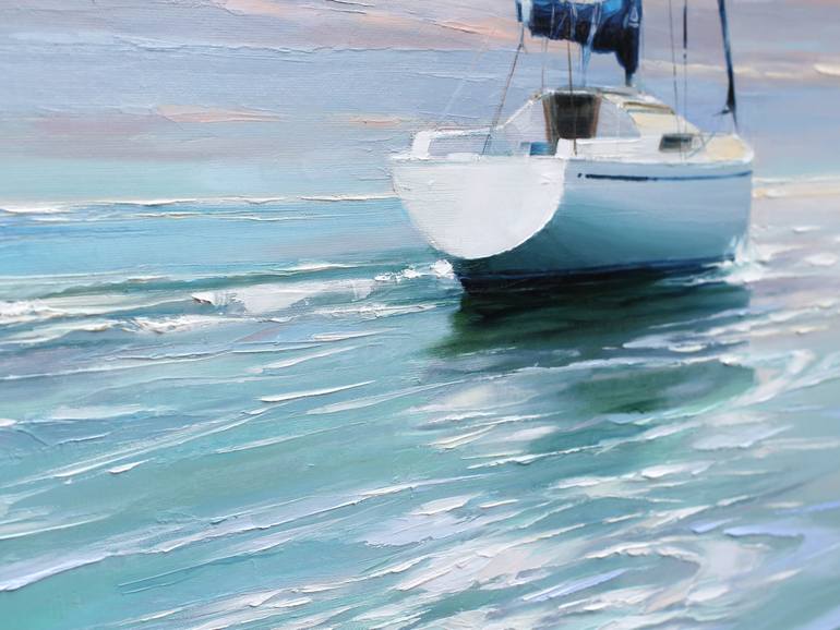 Original Abstract Boat Painting by Yooshin Kim