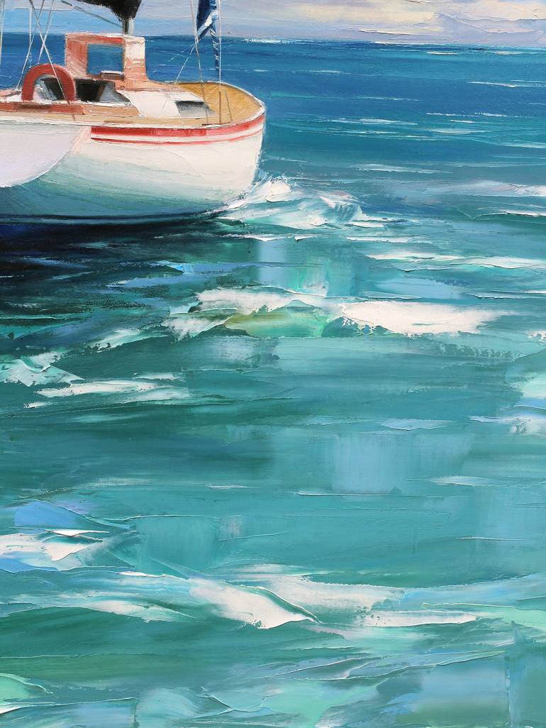 Original Sailboat Painting by Yooshin Kim