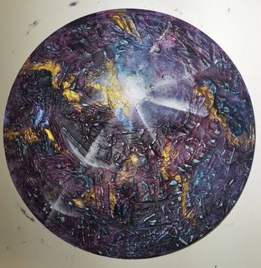 Original Abstract Expressionism Outer Space Mixed Media by Anastasia Tversky