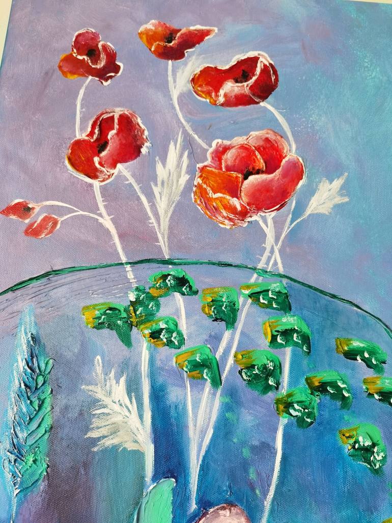 Original Abstract Expressionism Floral Painting by Anastasia Tversky