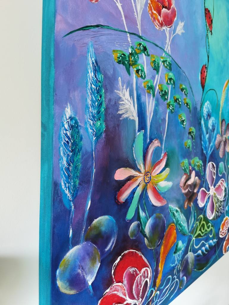 Original Abstract Expressionism Floral Painting by Anastasia Tversky