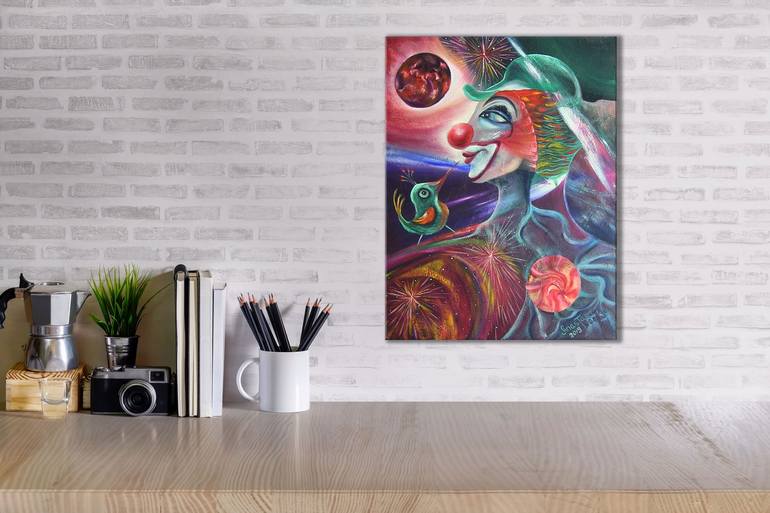 Original Abstract Outer Space Painting by Anastasia Tversky