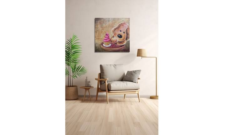 Original Contemporary Dogs Painting by Anastasia Tversky