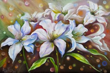 Original Abstract Floral Paintings by Anastasia Tversky