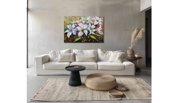 Original Abstract Floral Painting by Anastasia Tversky