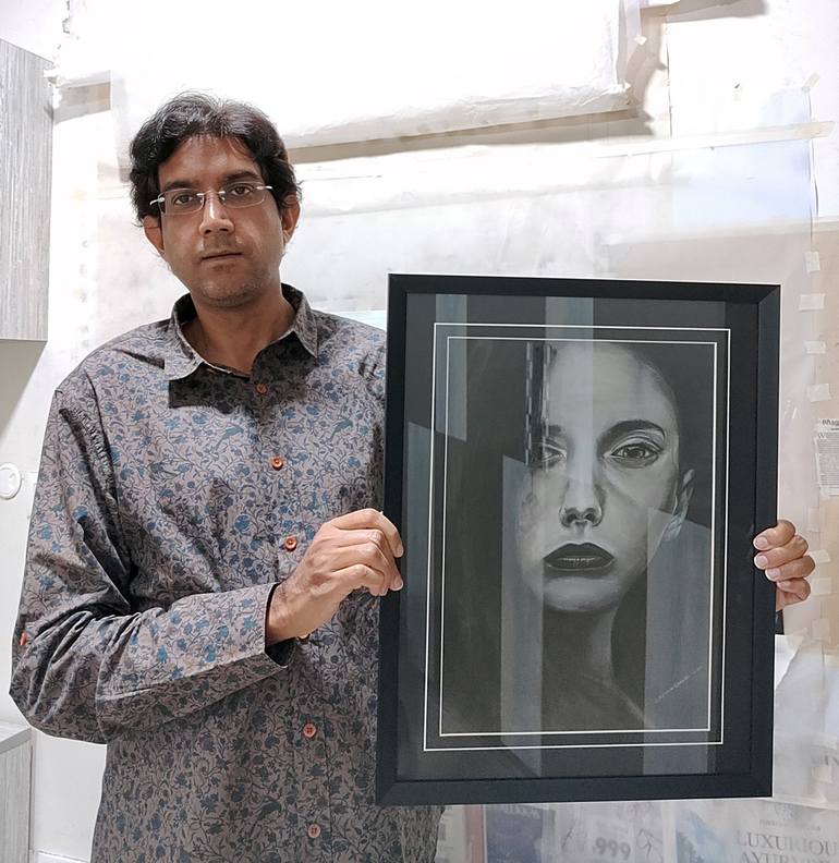Original Portraiture Portrait Drawing by Gautam Bansal