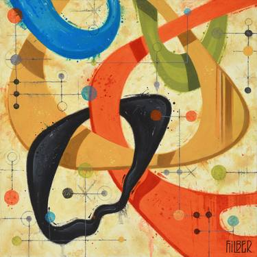 Original Abstract Geometric Painting by Hilber Nelson