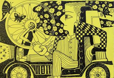 Print of Car Drawings by Tamara Volkova