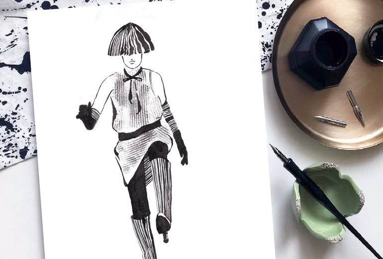 Original Conceptual Women Drawing by Natalya Nozdrina