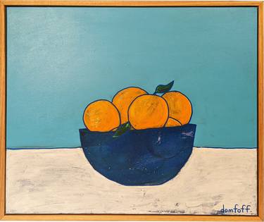 oranges in a blue bowl thumb