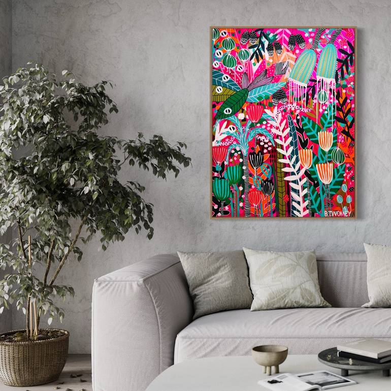 Original Abstract Floral Painting by Bernadette Twomey