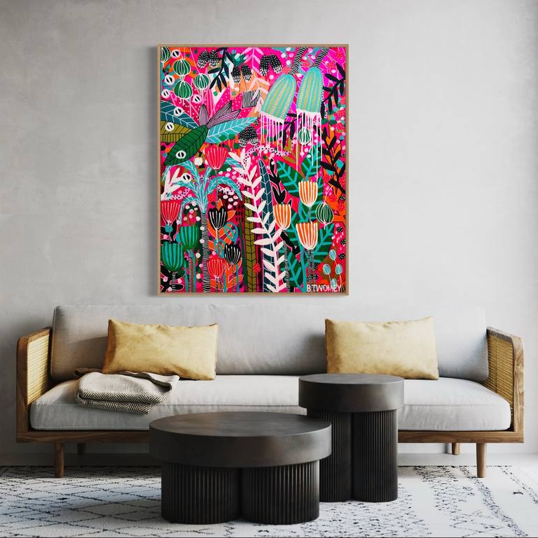 Original Abstract Floral Painting by Bernadette Twomey