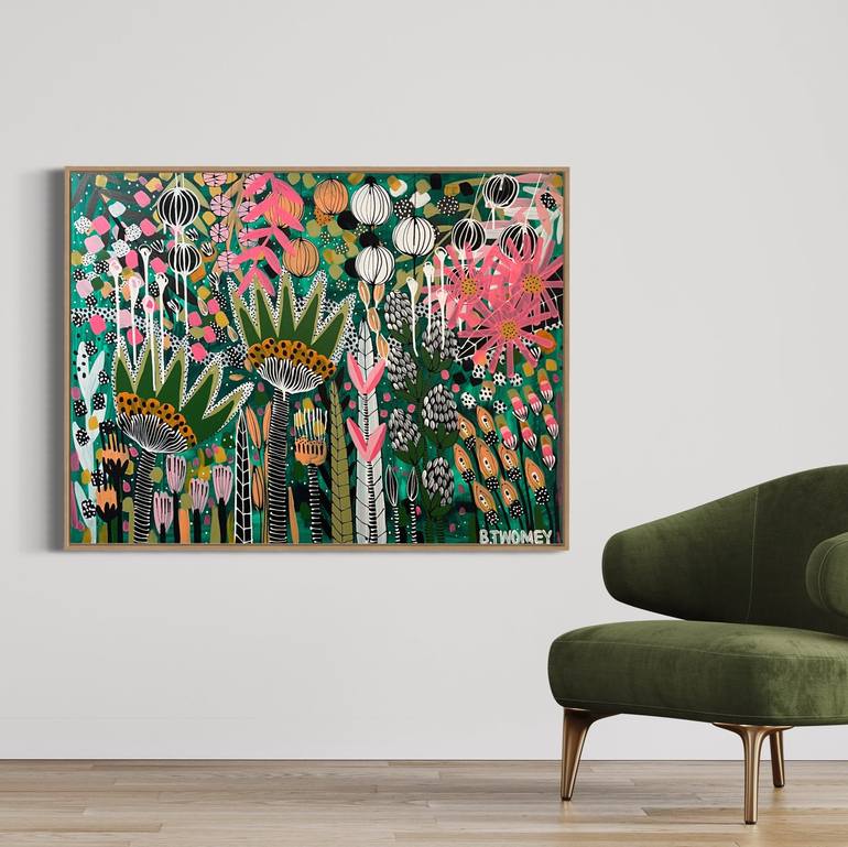 Original Abstract Botanic Painting by Bernadette Twomey