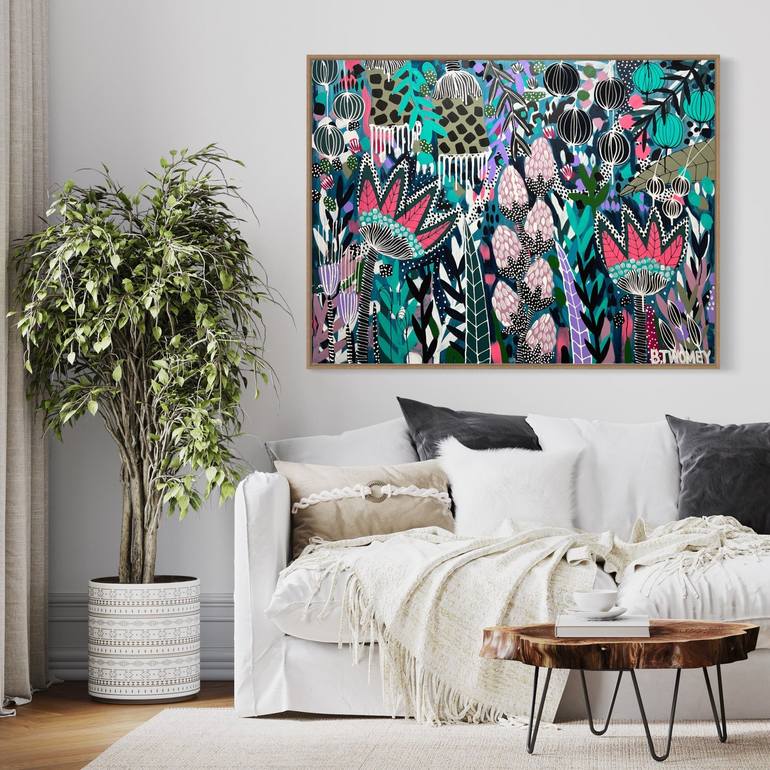 Original Abstract Botanic Painting by Bernadette Twomey