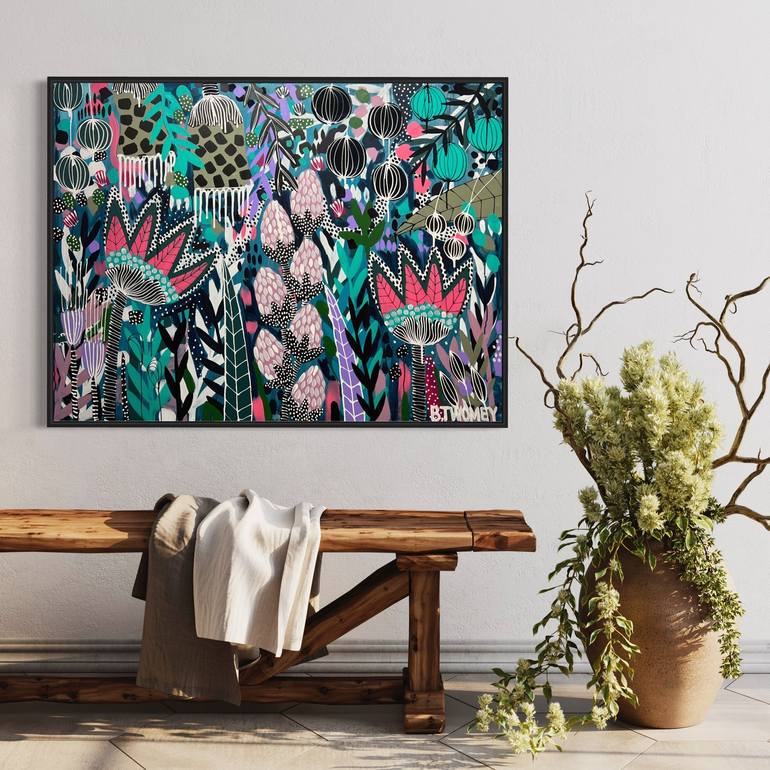 Original Abstract Botanic Painting by Bernadette Twomey