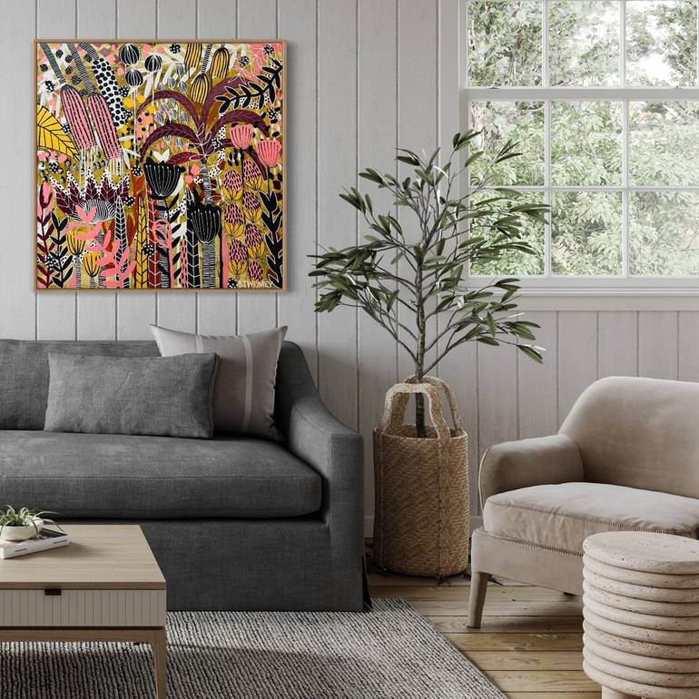 Original Abstract Botanic Painting by Bernadette Twomey