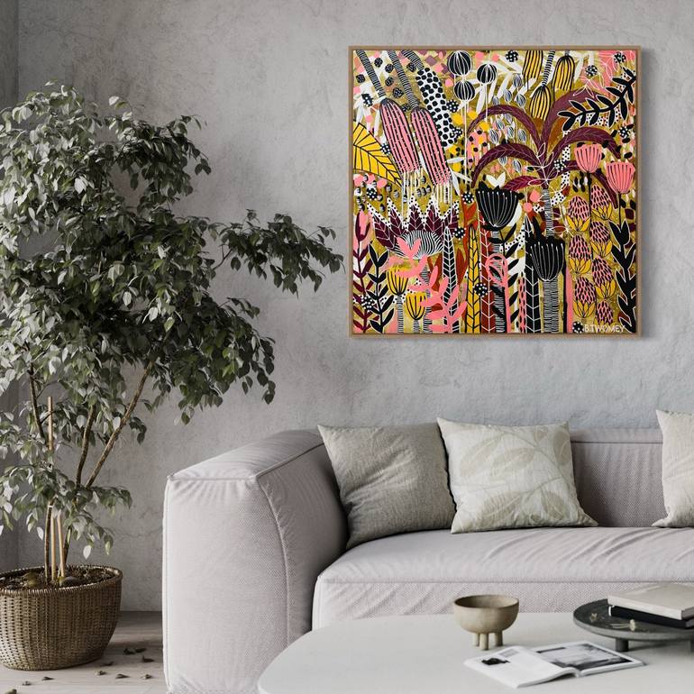 Original Abstract Botanic Painting by Bernadette Twomey