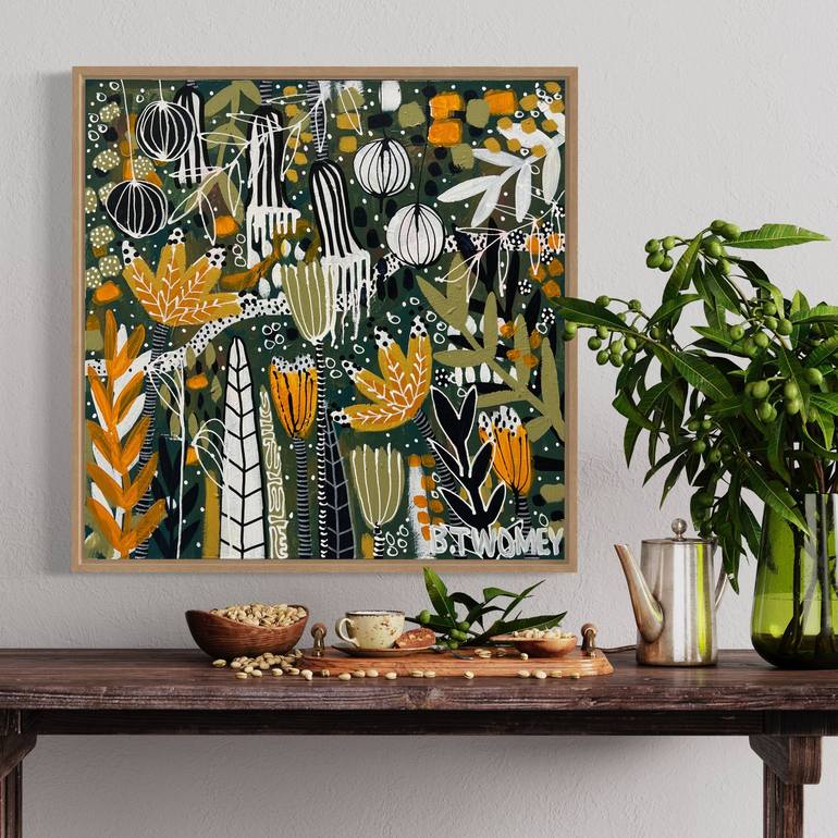 Original Abstract Botanic Painting by Bernadette Twomey