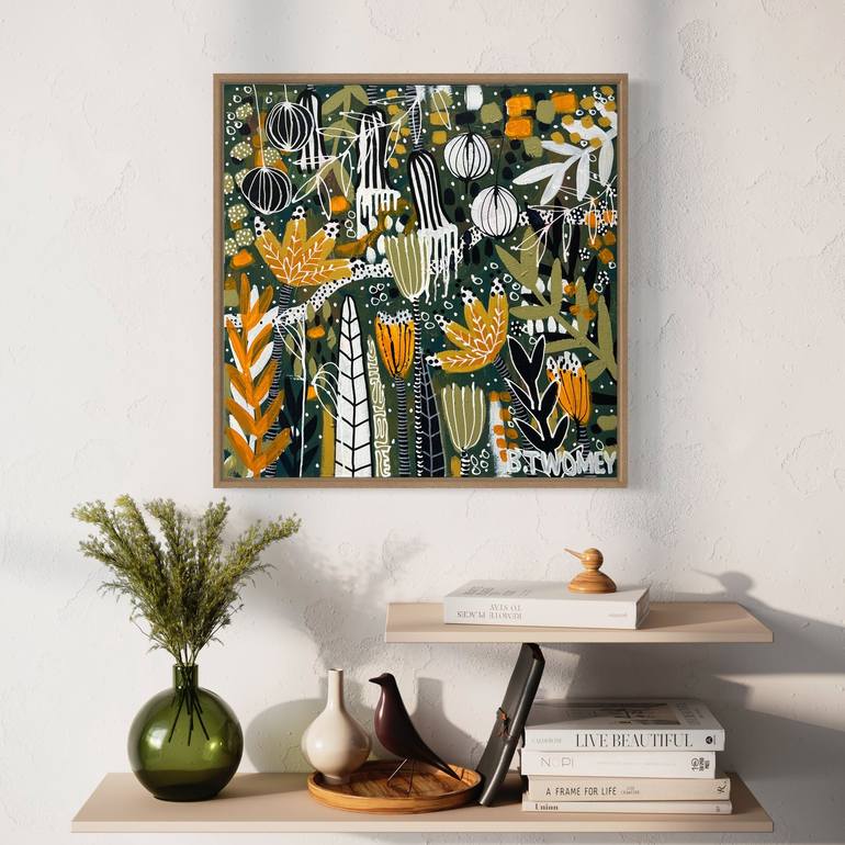 Original Abstract Botanic Painting by Bernadette Twomey