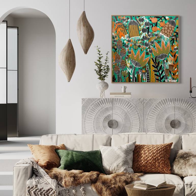 Original Abstract Botanic Painting by Bernadette Twomey