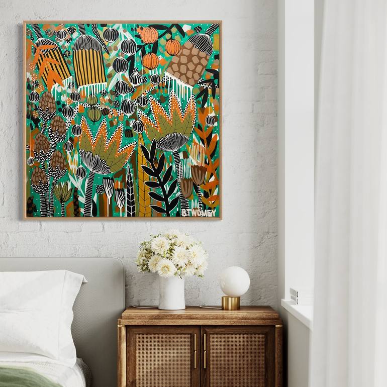 Original Abstract Botanic Painting by Bernadette Twomey