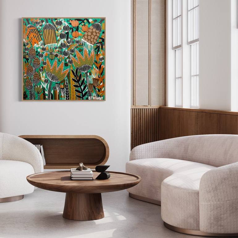 Original Abstract Botanic Painting by Bernadette Twomey