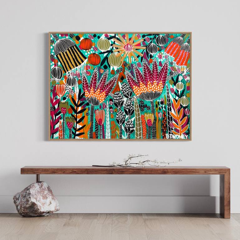 Original Abstract Botanic Painting by Bernadette Twomey