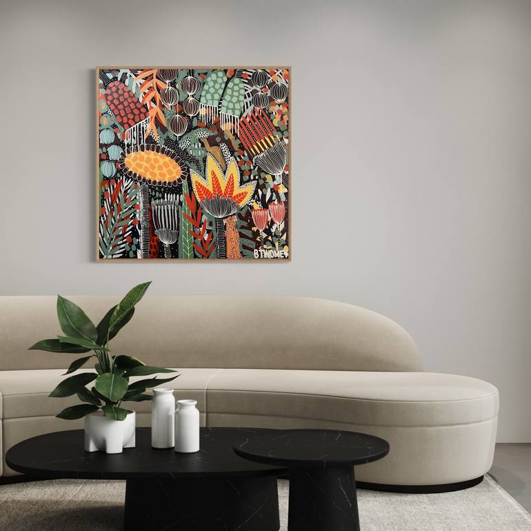 Original Abstract Botanic Painting by Bernadette Twomey