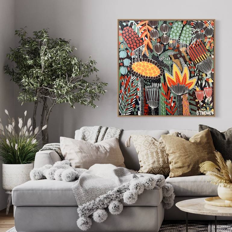 Original Abstract Botanic Painting by Bernadette Twomey