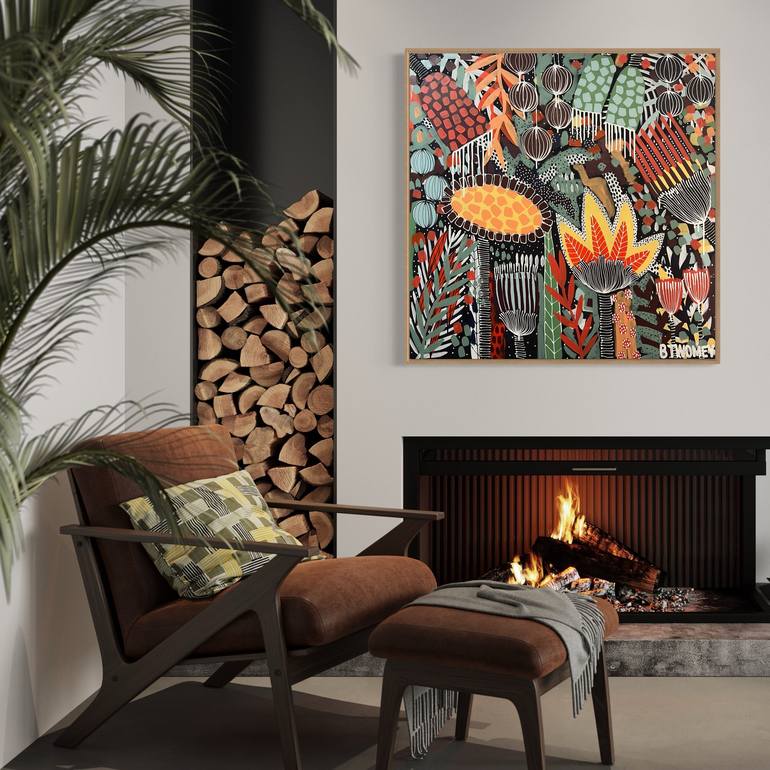 Original Abstract Botanic Painting by Bernadette Twomey