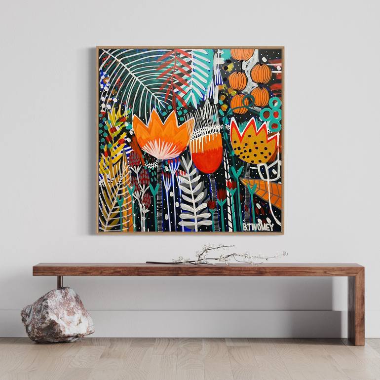 Original Abstract Botanic Painting by Bernadette Twomey