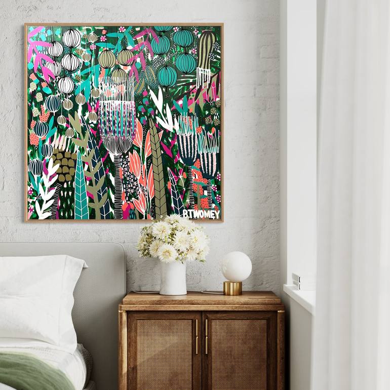 Original Abstract Botanic Painting by Bernadette Twomey