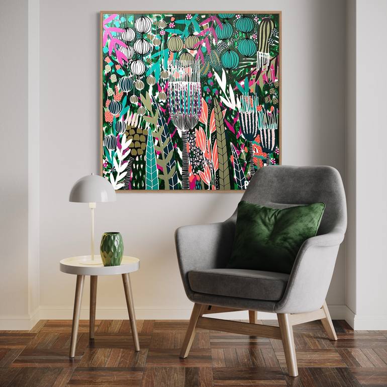 Original Abstract Botanic Painting by Bernadette Twomey