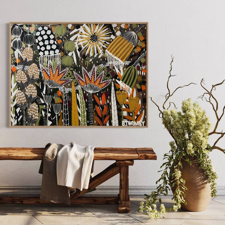 Original Abstract Botanic Painting by Bernadette Twomey