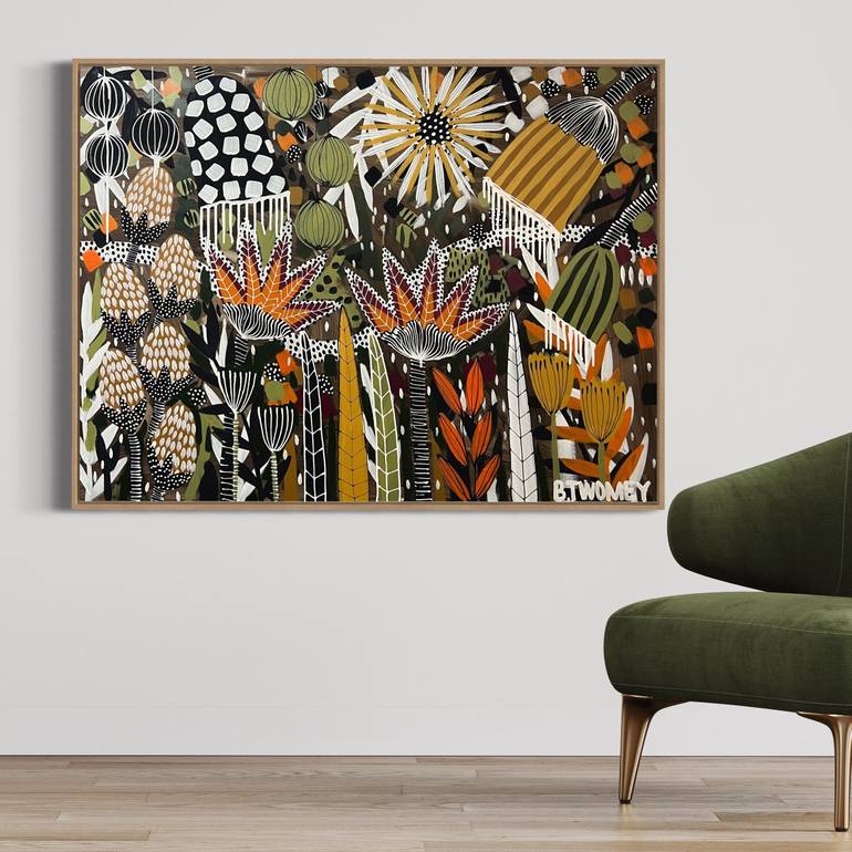 Original Abstract Botanic Painting by Bernadette Twomey