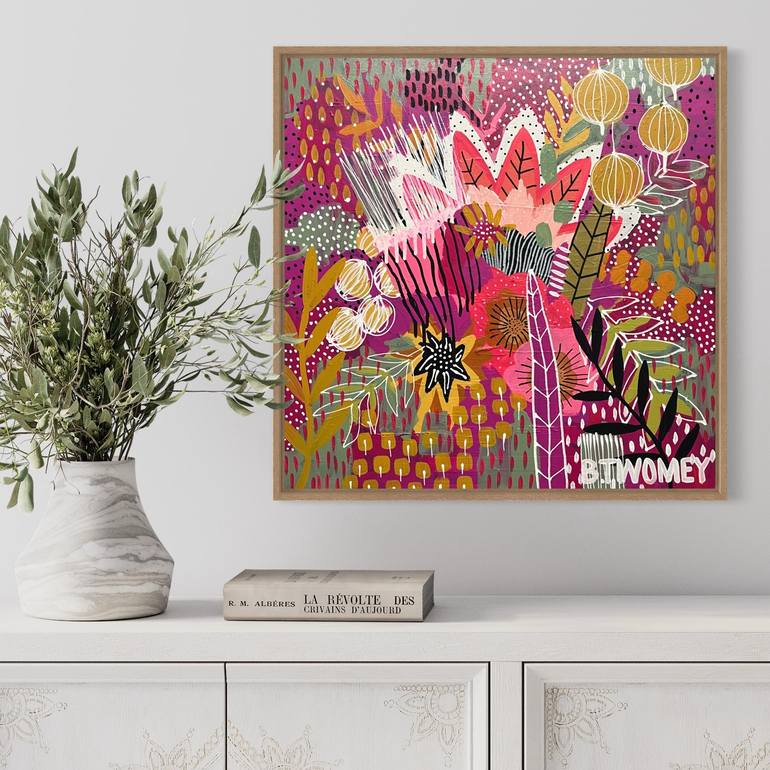 Original Abstract Botanic Painting by Bernadette Twomey