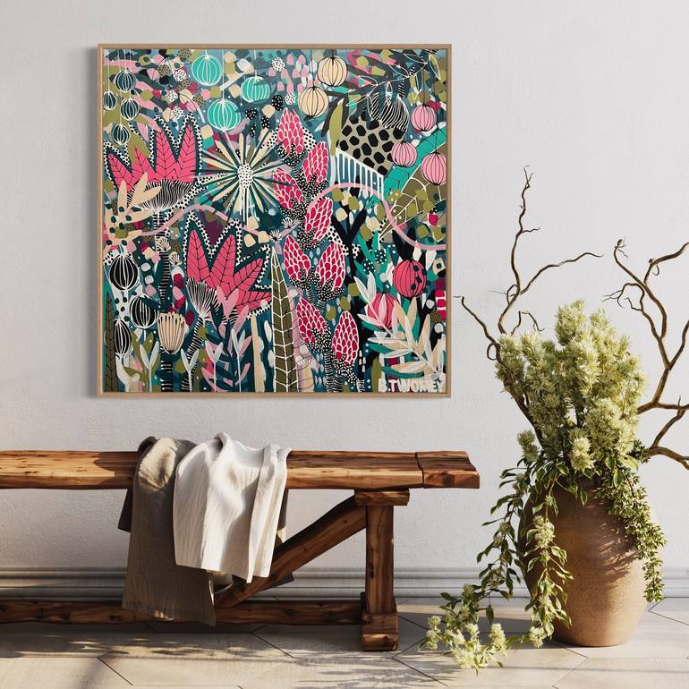 Original Abstract Botanic Painting by Bernadette Twomey