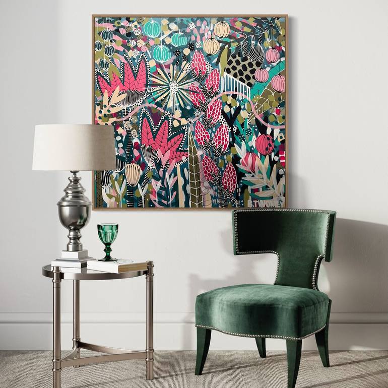 Original Abstract Botanic Painting by Bernadette Twomey