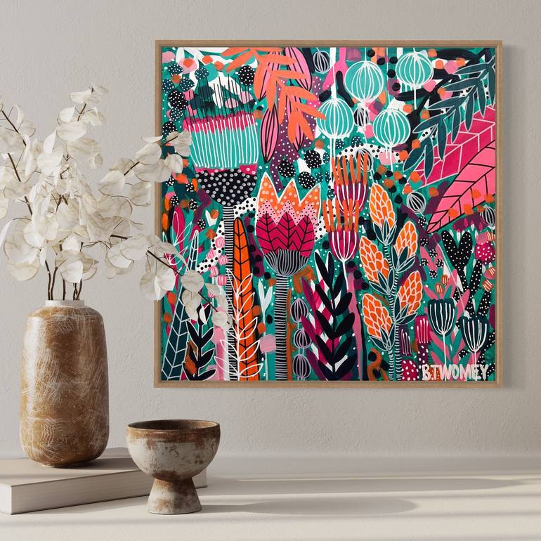 Original Abstract Botanic Painting by Bernadette Twomey