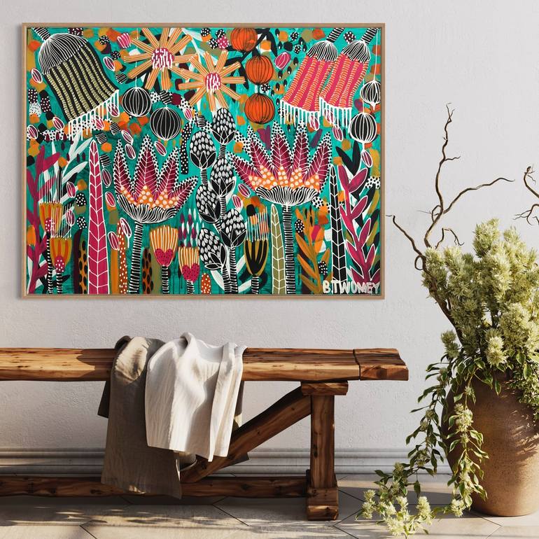 Original Abstract Botanic Painting by Bernadette Twomey