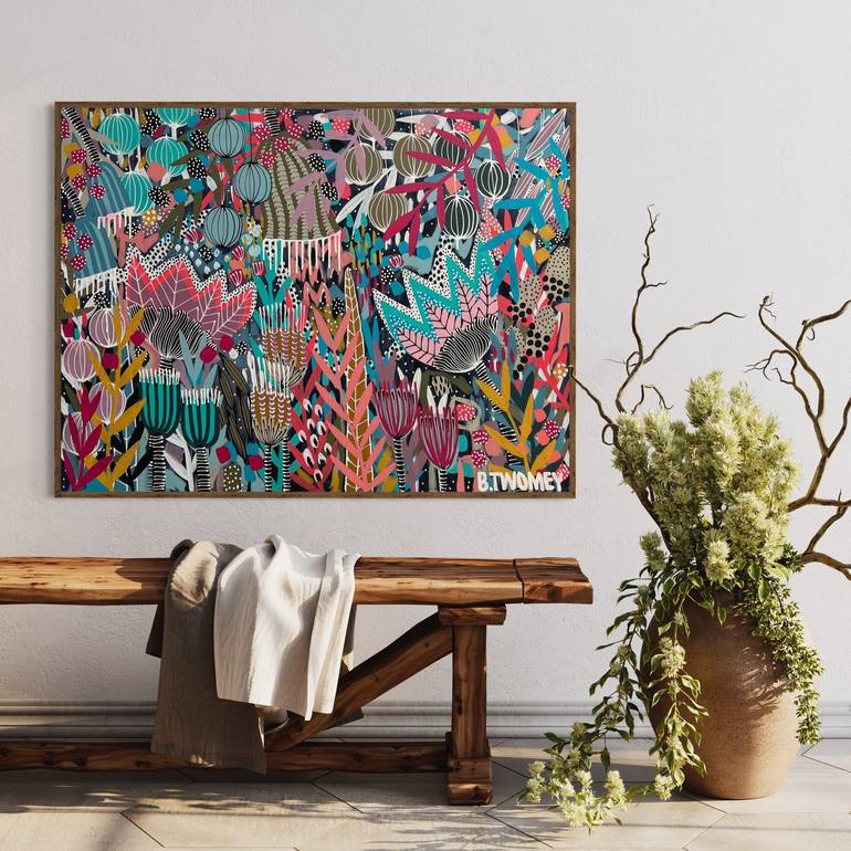 Original Abstract Botanic Painting by Bernadette Twomey