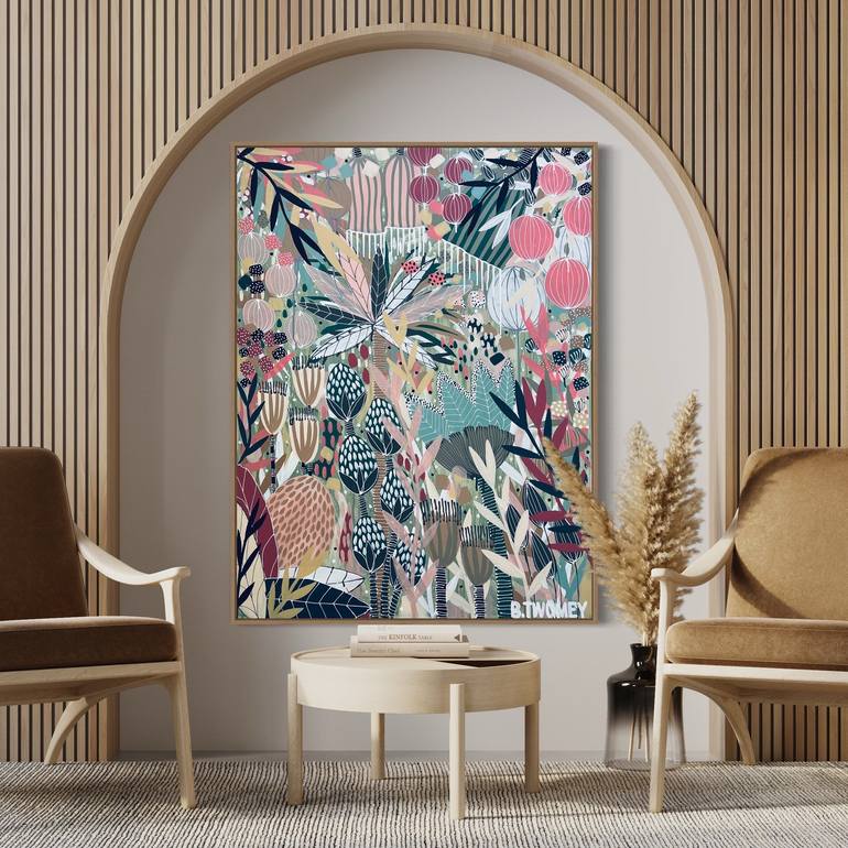 Original Abstract Botanic Painting by Bernadette Twomey