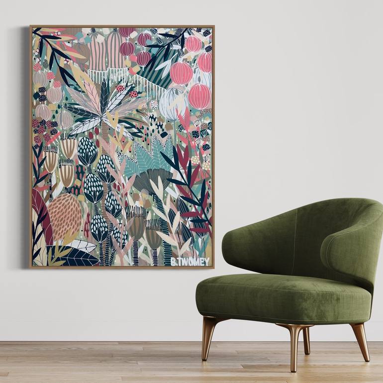 Original Abstract Botanic Painting by Bernadette Twomey