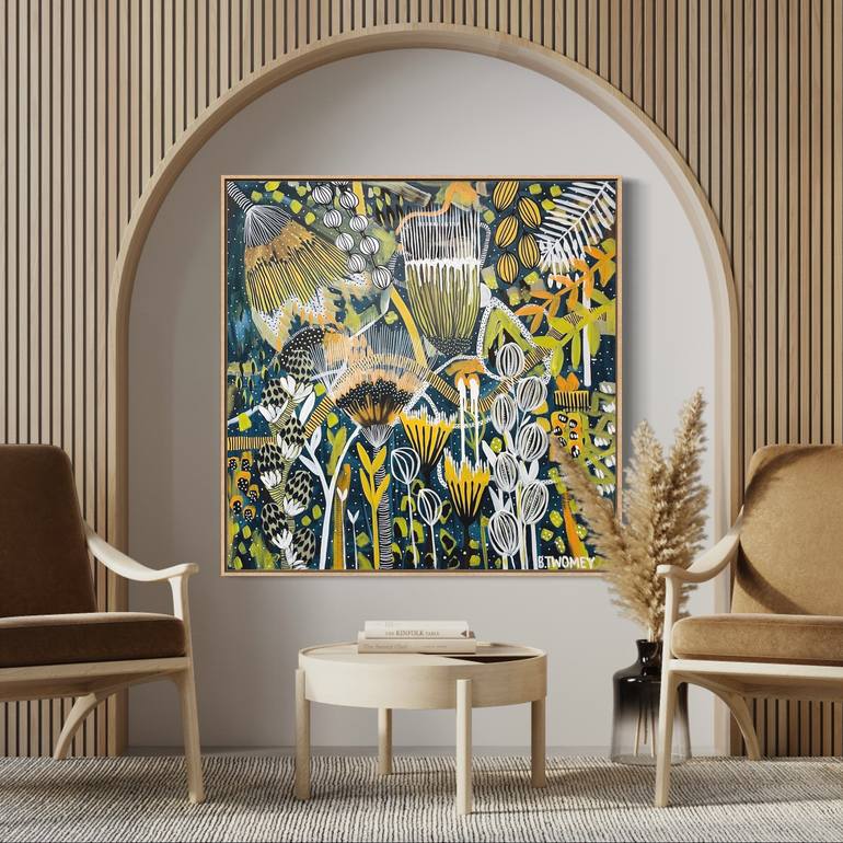 Original Abstract Botanic Painting by Bernadette Twomey